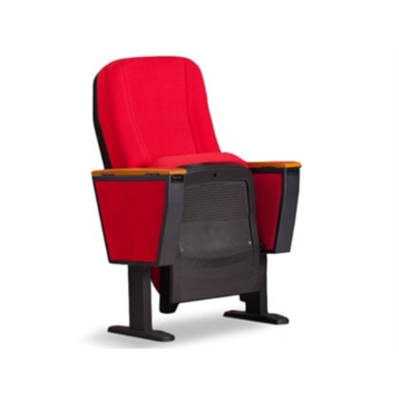 Red upholstered auditorium chair
